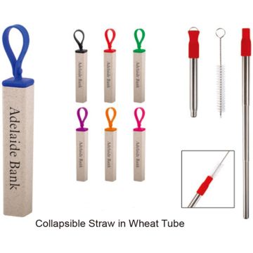 Collapsible Straw in Wheat Tube