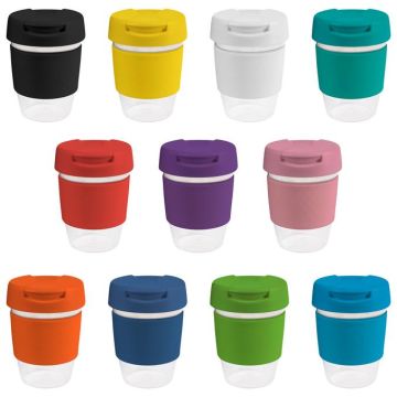 12oz/340ml Clear Plastic Karma Kup With Plastic Flip Lid
