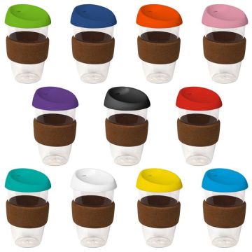 16oz/535ml Plastic Karma Kup With Cork Band Silicon Lid