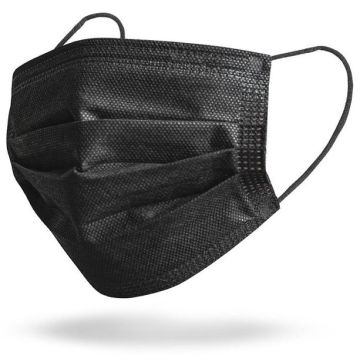 Black 3-Ply Disposable Face Masks