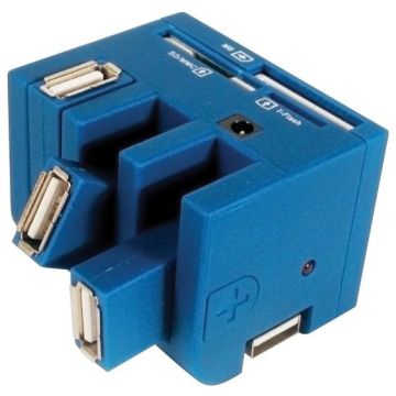 Portable 3 Port Usb Hub And Card Reader