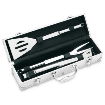 3 Bbq Tools In Aluminium Case