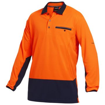 Mens Workcool2 Spliced Polo Long Sleeve
