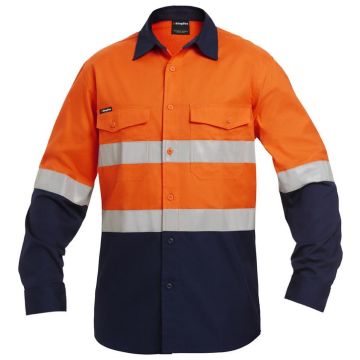 Mens Workcool2 Hi Vis Reflective Spliced Shirt Long Sleeve
