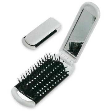 Foldable Hairbrush With Mirror
