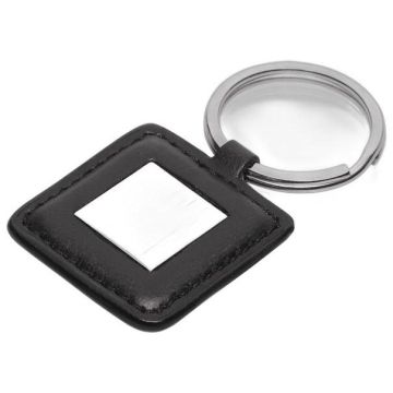 Leather-Look / Metal Square Keyring