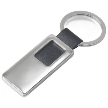 Keyring Chrome Leather Look