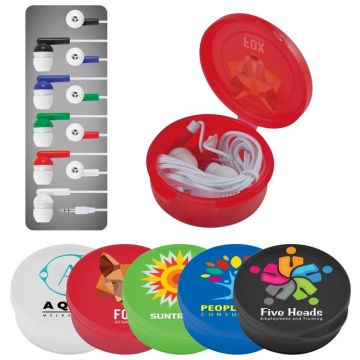 Thump Earbud / Headphone Set in Round Case