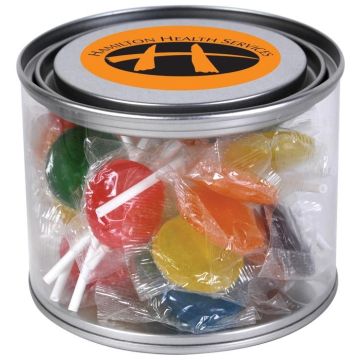 Assorted Colour Lollipops in 500ml Drum