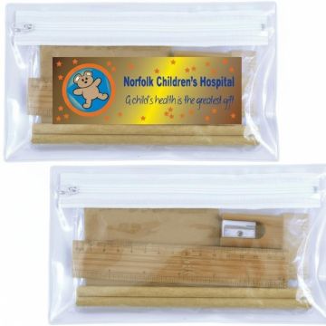 Bamboo Stationery Set in Pencil Case