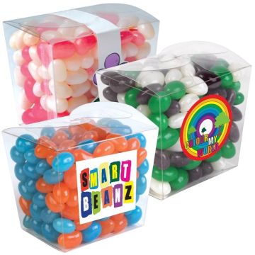 Corporate Colour Mini Jelly Beans in Clear Mini Noodle Box