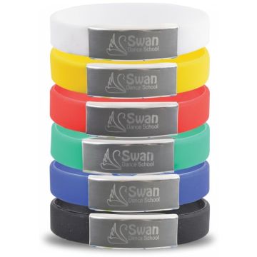 Silicone Wrist Band with Metal Plate