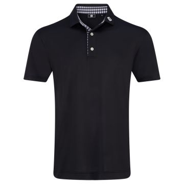 FootJoy Athletic Fit - Lisle Solid Gingham Trim Shirt