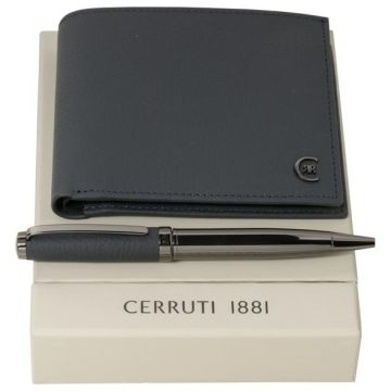 Set Hamilton Dark Blue (ballpoint Pen & Premium Leather Wallet)