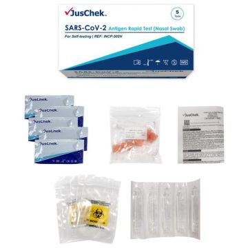 JusChek Antigen Rapid Test(Nasal Swab) 5Pack