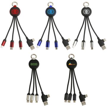 Round Shaped Light Up Multi Charging Cable