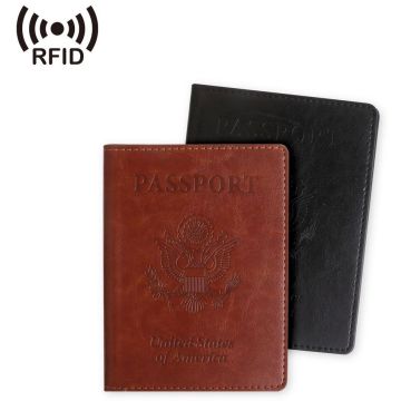 RFID PU Leather Passport Holder