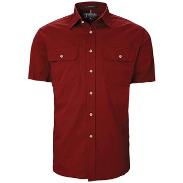 Mens Pilbara Open Front S/S Shirt