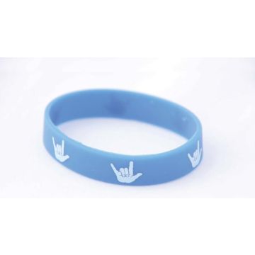 White Print On Coloured Silicone Wrist Band