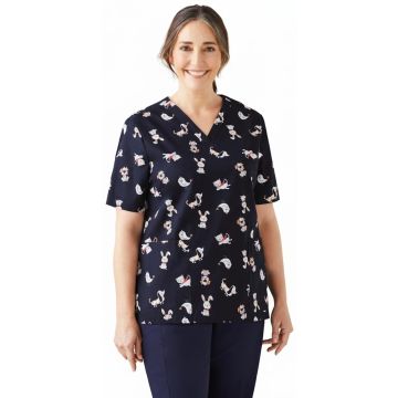Womens Best Friends Scrub Top