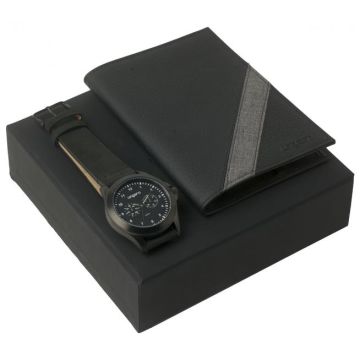 Set Ungaro Black (passport Cover & Watch)