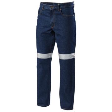 Mens Foundations 14.5 Oz Enzyme Washed Denim Jean With Tape