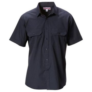 Mens Foundations Poly Cotton Permanent Press Short Sleeve Shirt