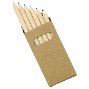6 Pack Natural Wood Colouring Pencils