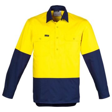 Mens Hi Vis Closed Front L/S Shirt