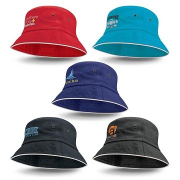 Bondi Premium Bucket Hat - White Sandwich Trim