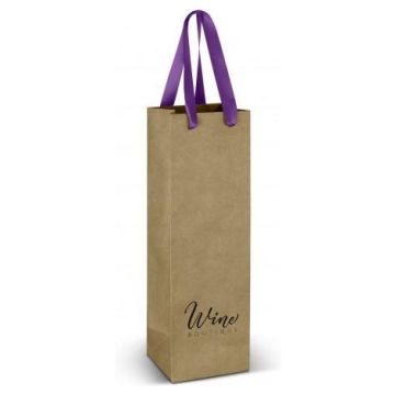 Wine Ribbon Handle Paper Bag