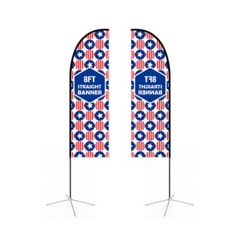 Small(65.3*200cm) Straight Feather Banners 9ft