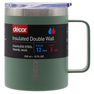 Double Wall Reusable Travel Mug Stainless Steel 350ml