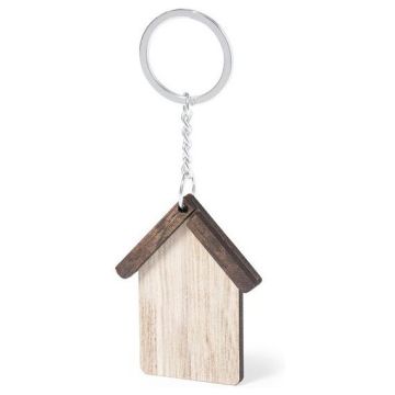 Wooden House Keyring