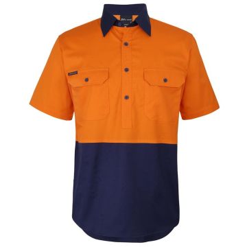 Hi Vis Close Front Short Sleeve 150G Work Shirt