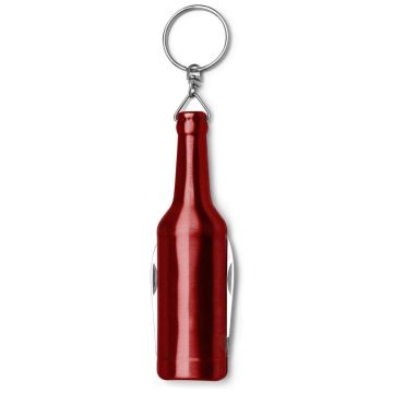 Metal Bottle Shaped Key Holder With Knife And Bottle Opener