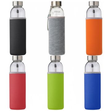 Glass bottle (500 ml) with neoprene sleeve Nika