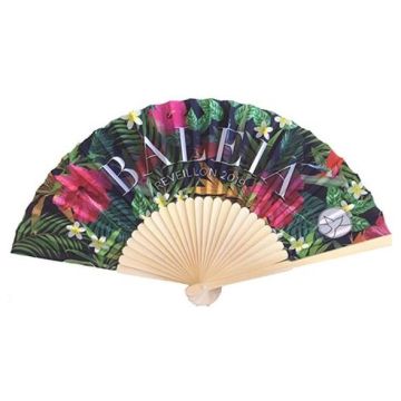 Bamboo/Fabric Folding Fan