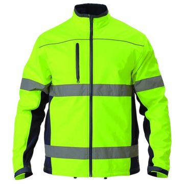 Hi Vis Softshell Jacket - 2 Tone W/ Fleece Lining