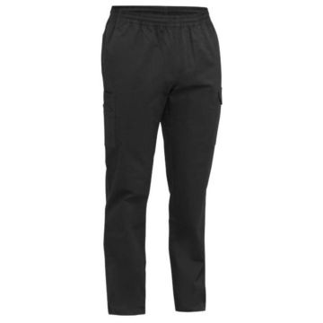 Stretch Cotton Drill Elastic Waist Cargo Work Pant