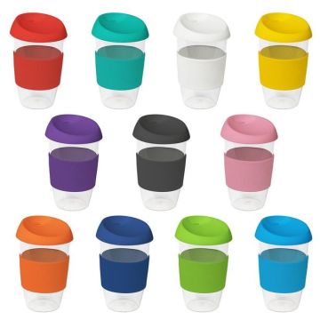 16oz/535ml Clear Plastic Karma Kup With Silicon Lid