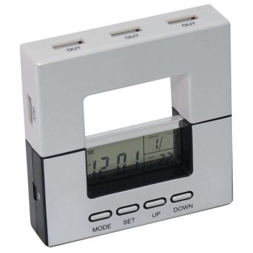 3 Port Usb Hub And Desk Clock