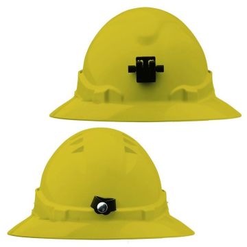 V6 Hard Hat Unvented Full Brim + Lamp Bracket Ratchet Harness