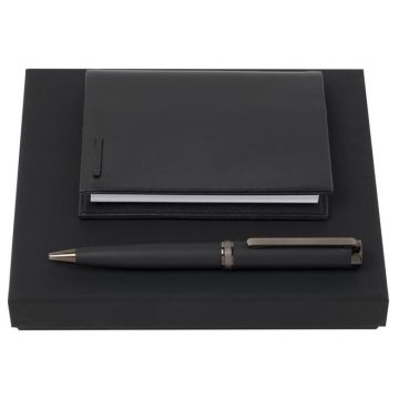 Set Hugo Boss Black (ballpoint Pen & Leather Notebook Cover)