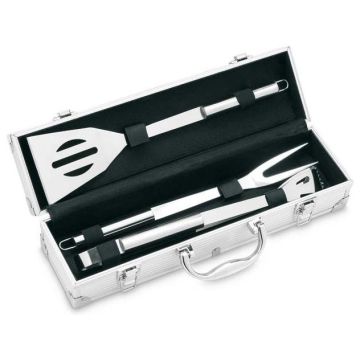 3 Bbq Tools In Aluminium Case
