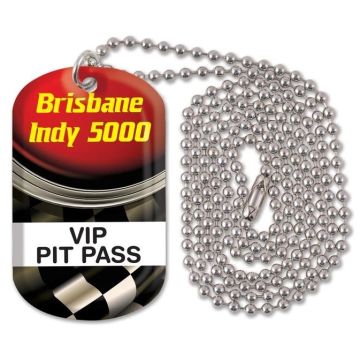 Epoxy Domed Dog Tag Neck Chain