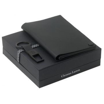 Set Christian Lacroix Black (key Ring & Travel Wallet)