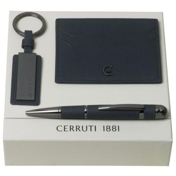 Set Cerruti 1881 Dark Blue (ballpoint Pen, Key Ring & Card Holder)
