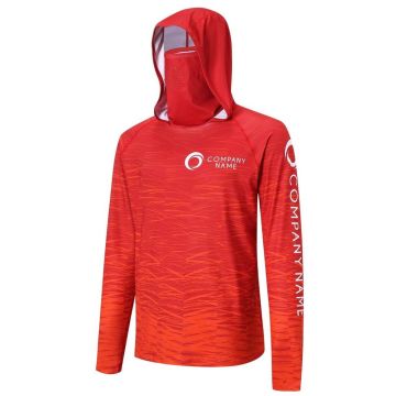 Men's Polyester Spandex Sublimated Sun Protection Hoodie