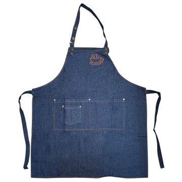 Poly-Cotton Denim Full Bib Apron With Adjustable Neck Strap